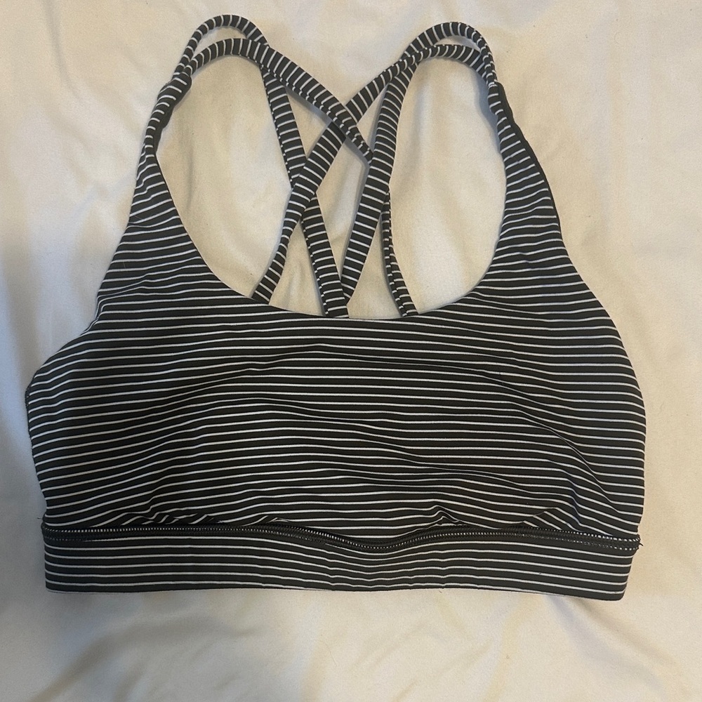 Lululemon Striped Cross Back Sports Bra. Size 0